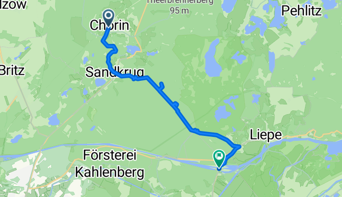 Choriner Bahnhofstraße, Chorin nach Hebewerkstraße, Niederfinow