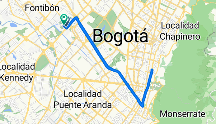 Carrera 72B, Bogotá to Calle 23D, Bogotá