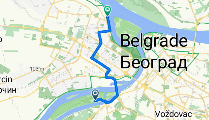 Ада Циганлија, Belgrade to Кеј ослобођења, Belgrade