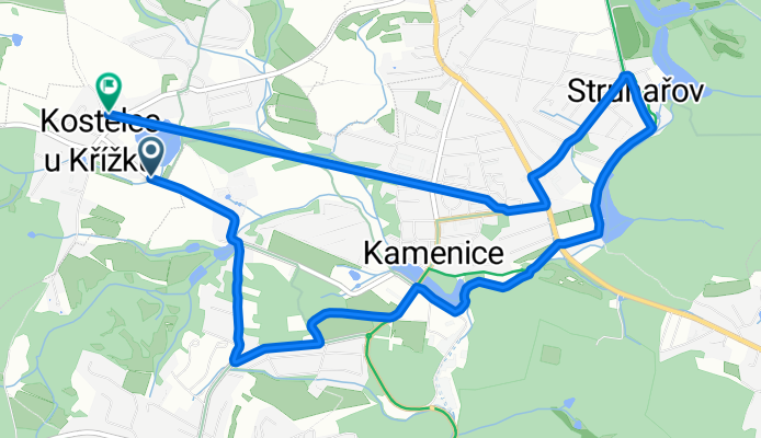 Kostelec u Křížků, Kostelec u Křížků do Kostelec u Křížků, Kostelec u Křížků