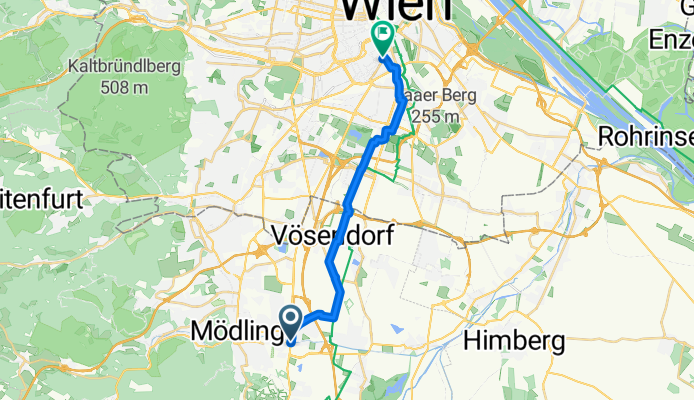 48.081, 16.312 nach 48.188, 16.364