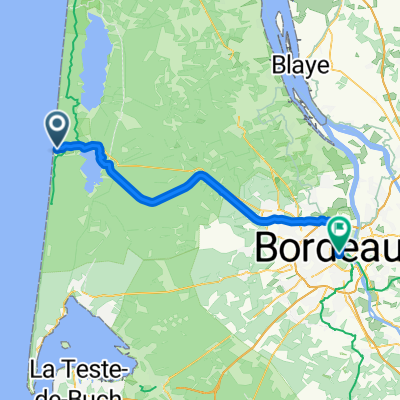 Avenue de l'Europe, Lacanau nach Place Rohan, Bordeaux