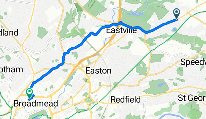 Fishponds Road, Bristol to Broadmead, Bristol