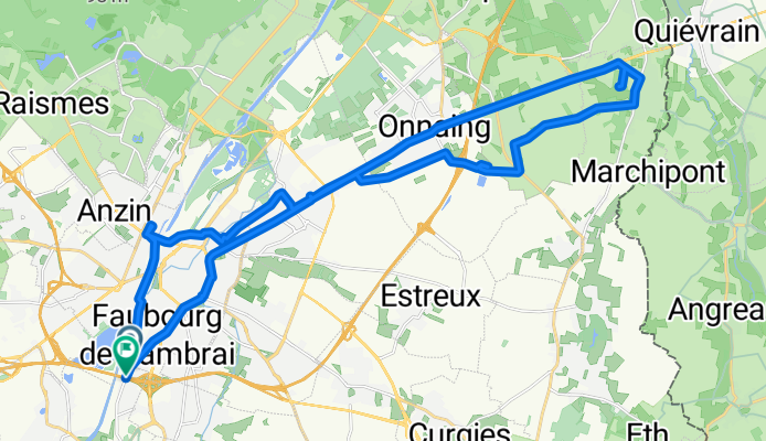 A 2, Trith-Saint-Léger à Rue Gustave Delory, Trith-Saint-Léger