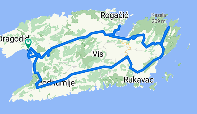 Ribarska ulica, Komiža to Ribarska ulica, Komiža