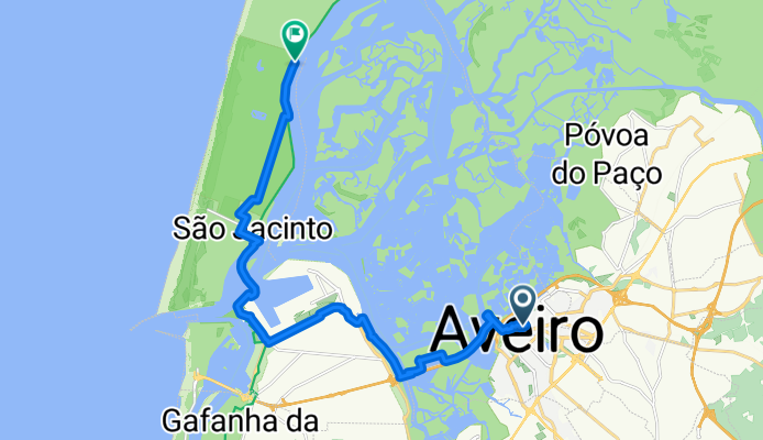 Rua do Cons Luís de Magalhães, Aveiro nach Rua 25 de Abril, São Jacinto