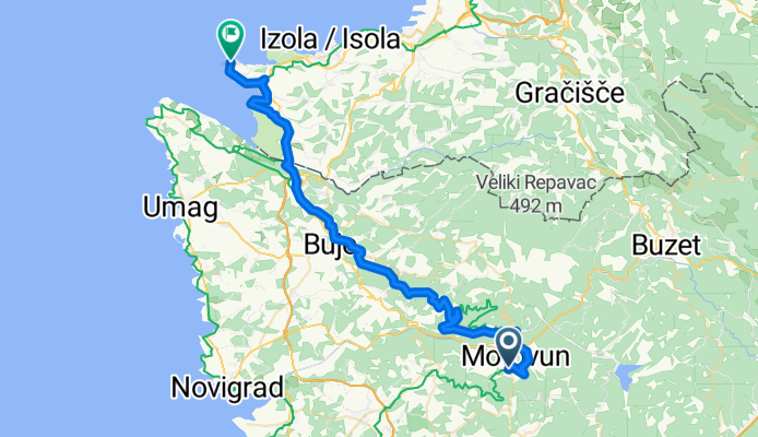 Kanal, Motovun to Tartinijev Trg, Piran