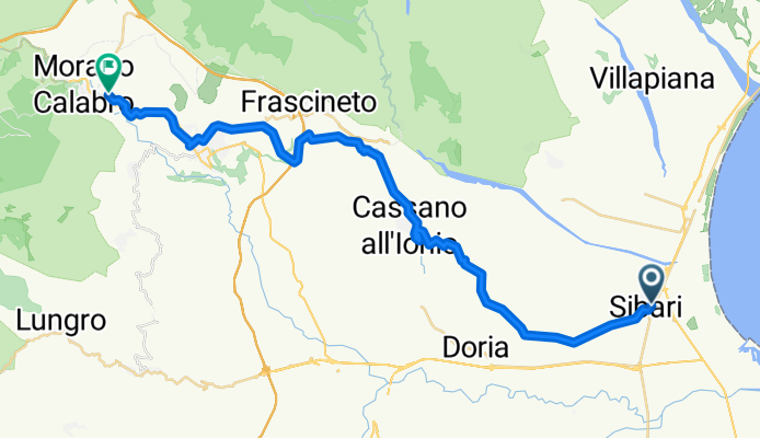 Piazza XV Agosto, Cassano allo Ionio nach NSA 432, Morano Calabro