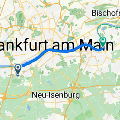 Lyoner Straße, Frankfurt am Main nach Offenbacher Straße, Offenbach am Main