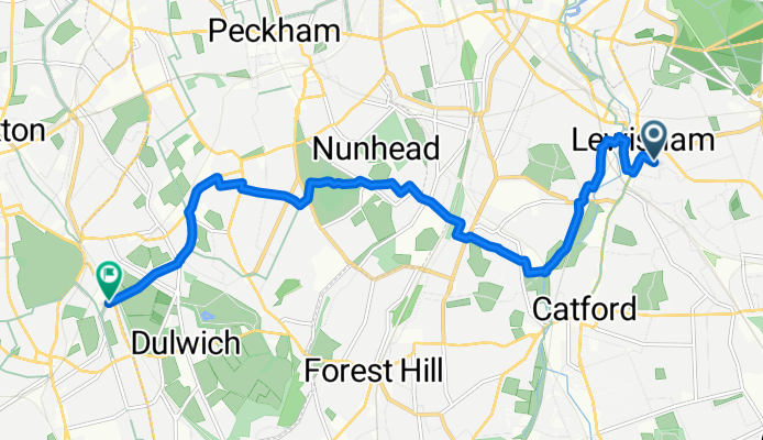 Clarendon Rise, London to Rosendale Road, London