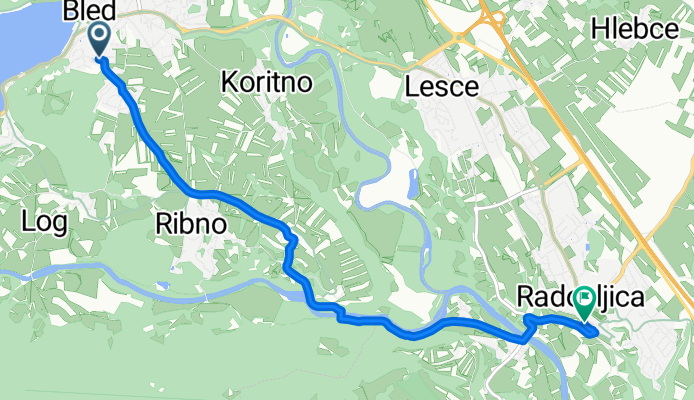 Želeška cesta, Bled to Linhartov trg, Radovljica