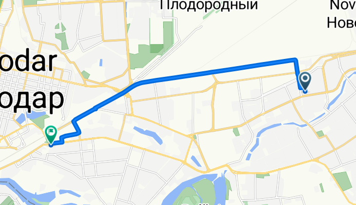 От улица Симферопольская 26, Краснодар до улица Ставропольская 110/1, Краснодар