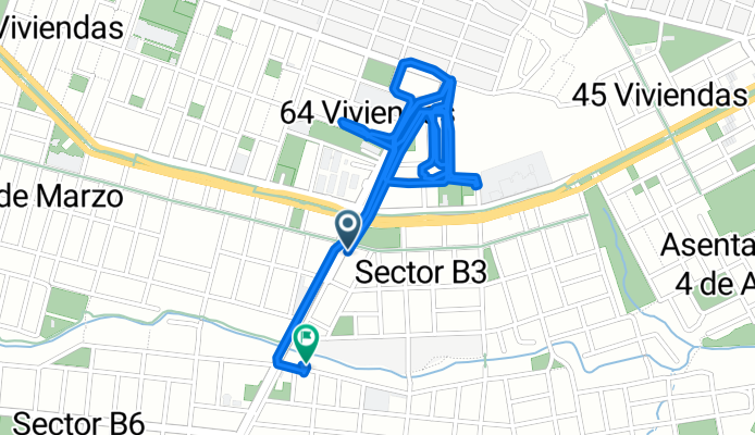 De Avenida Ingeniero Carlos Snopek a Monterrico