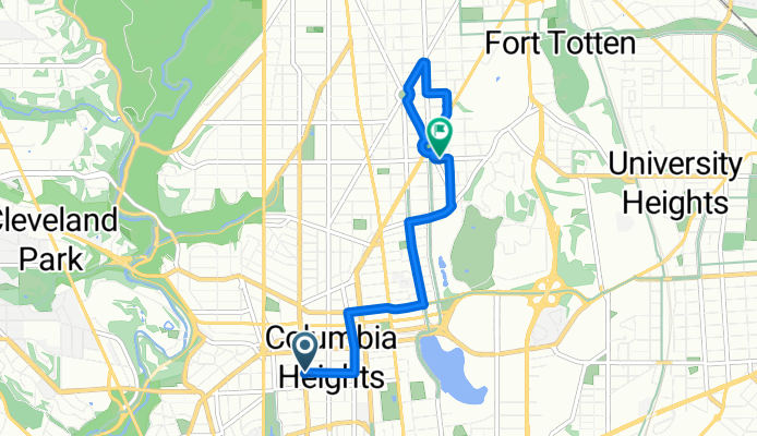 Columbia Heights, Washington to Fourth St NW, Washington