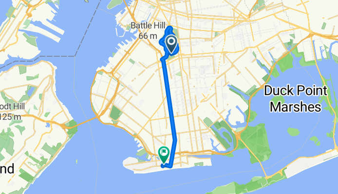 S Lake Dr, New York to W Fifth St, New York