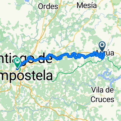 Rúa dos Talabarteiros, Arzúa nach Praza das Praterias, Santiago de Compostela