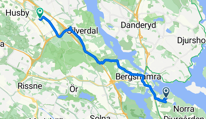 Forskarbacken, Stockholm to Borgarfjordsgatan, Kista