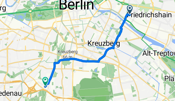 52.513, 13.436 nach 52.475, 13.361