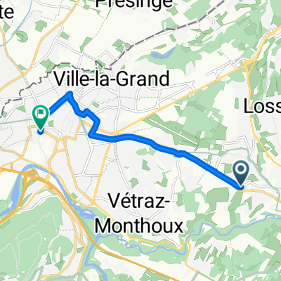 Chemin Lapraz, Cranves-Sales à Rue de la Paix, Annemasse