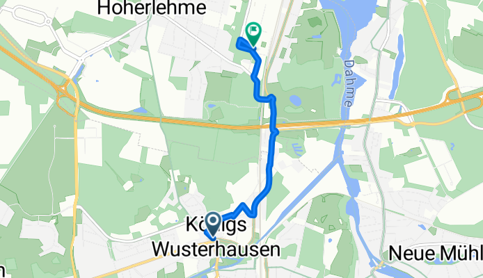 Schlossplatz, Königs Wusterhausen nach Hochschulring, Wildau