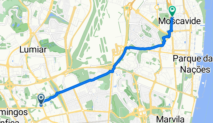 De Avenida Professor Egas Moniz MB a Avenida de Moscavide