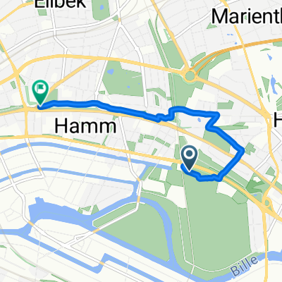 53.548, 10.071 nach 53.556, 10.043
