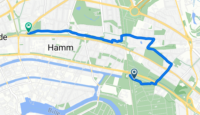 53.548, 10.071 nach 53.556, 10.043