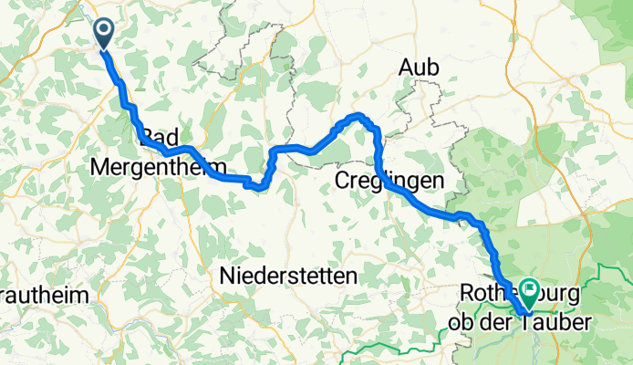 Tauberstraße, Lauda-Königshofen nach Winterbachstraße, Rothenburg ob der Tauber