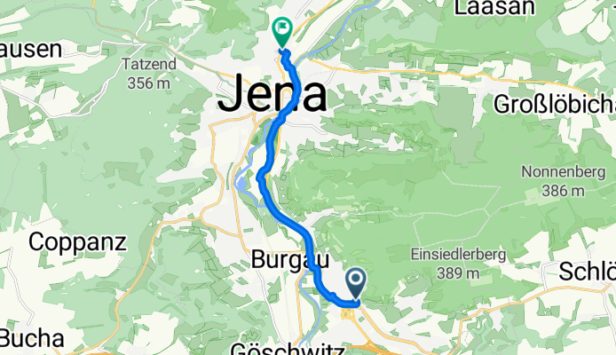 Paul-Schneider-Straße, Jena nach Dornburger Straße, Jena