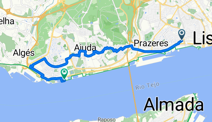 Route to Replica Da Torre de Belem