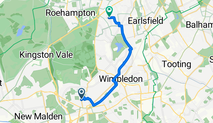 Spencer Road, London to Beaumont Road, London