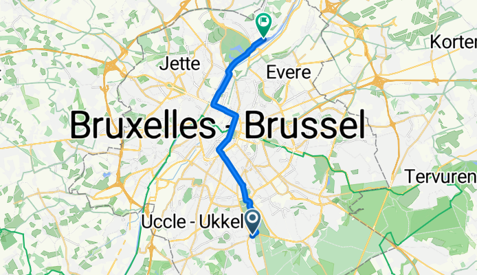 Chaussée de Waterloo, Uccle à Chaussée de Vilvorde, Bruxelles
