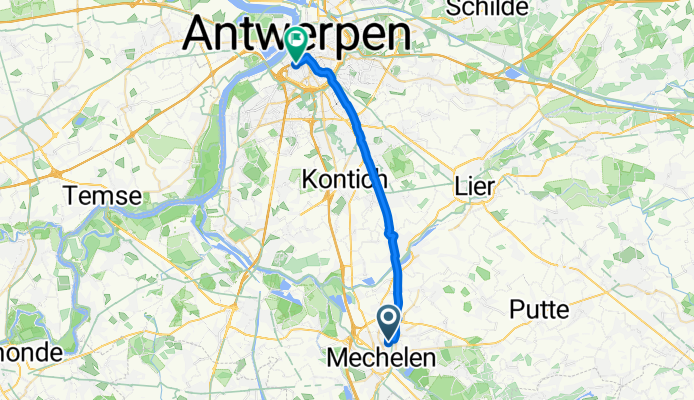 Kerkhoflei, Mechelen naar Francis Wellesplein, Antwerpen