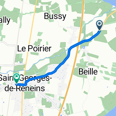 Route de Montmerle, Saint-Georges-de-Reneins to Place de la Gare, Saint-Georges-de-Reneins