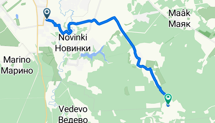 От улица Кубасова до Неизвестная Дорога
