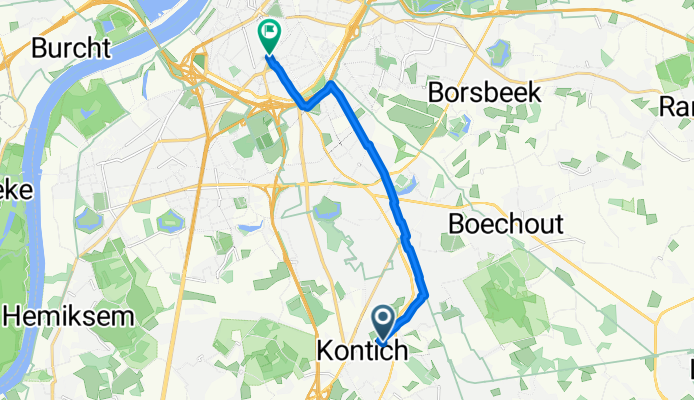 Holle Eikaard, Kontich to Antwerp South, Antwerp