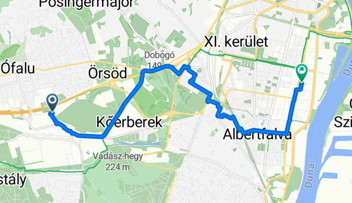 Malomkő út, Budaörs to Alíz utca, Budapest