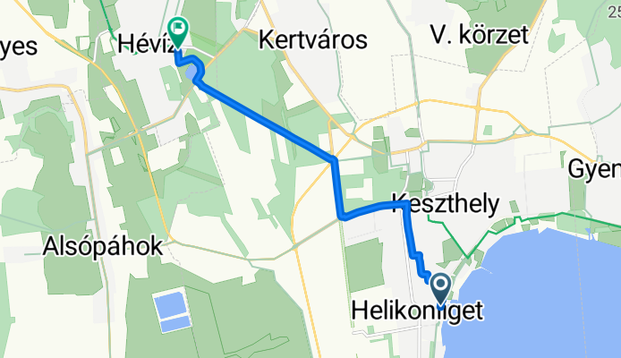 Csárda utca, Keszthely nach Széchenyi István utca, Hévíz