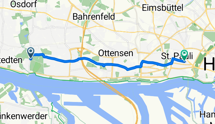 Baron-Voght-Straße, Hamburg nach Budapester Straße, Hamburg