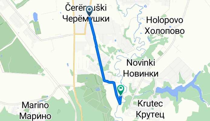 От улица Терешковой 11/2 до Неизвестная Дорога