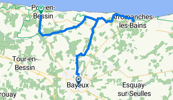 Rue Larcher, Bayeux to Avenue Maréchal de Tourville, Port-en-Bessin-Huppain