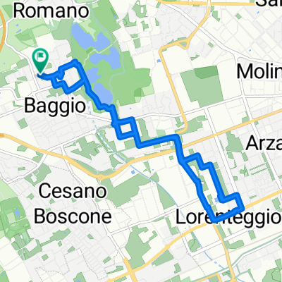 Route in Milan