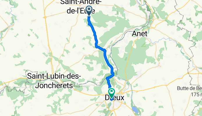 Route des Moulinards, Saint-André-de-l'Eure to Rue Saint-Thibault, Dreux