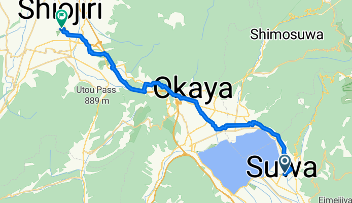 Route to 塩尻市