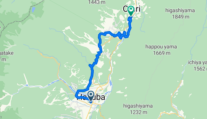 Route to 小谷村