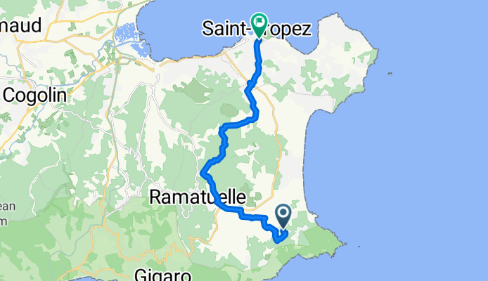 Route de Camarat naar Saint-Tropez