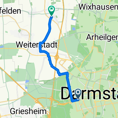 Rheinstraße, Darmstadt nach Darmstädter Landstraße, Weiterstadt