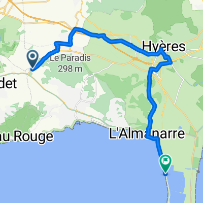 Route de la Moutonne, Carqueiranne to Route du Sel, Hyères