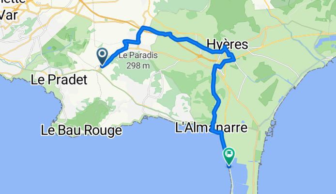 Route de la Moutonne, Carqueiranne to Route du Sel, Hyères