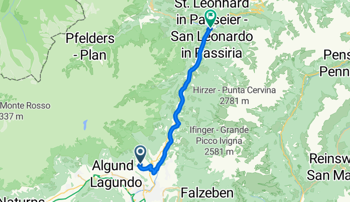 Haslachstraße, Tirol nach Jaufenstraße, St. Leonhard in Passeier